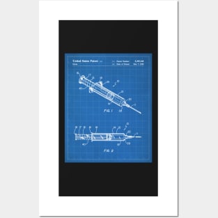 Medical Syringe Patent - Doctor Nurse Doctors Office Art - Blueprint Posters and Art